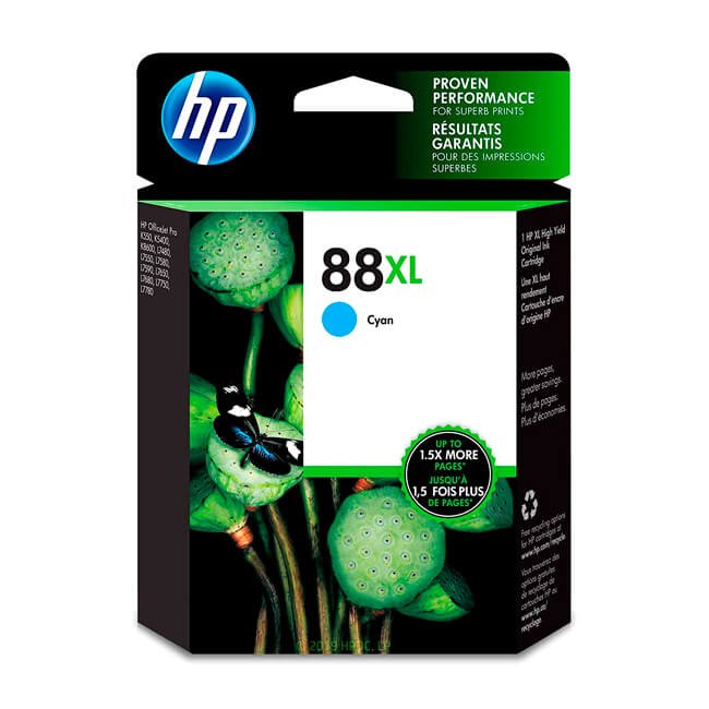 Tinta HP C9391AL (88XL) Cyan 1,540 Pag. Officejet Pro K5400