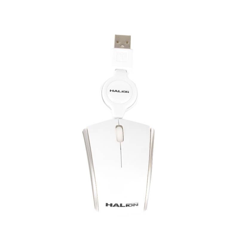 Mouse Halion Avenger Mini Ha-480 White Retractil