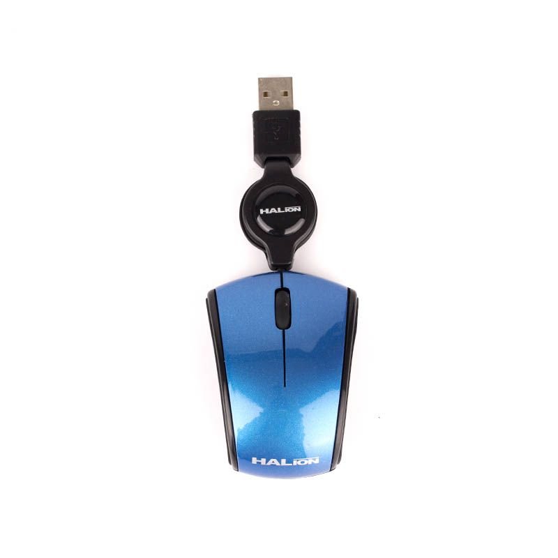Mouse Halion Avenger Mini Ha-480 Azul Retractil