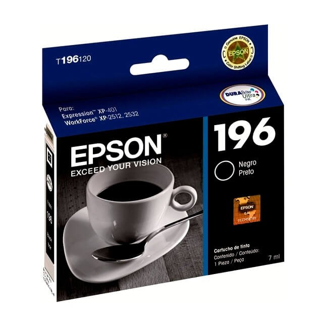 Tinta Epson T196120 (196) Negro 200 Pag