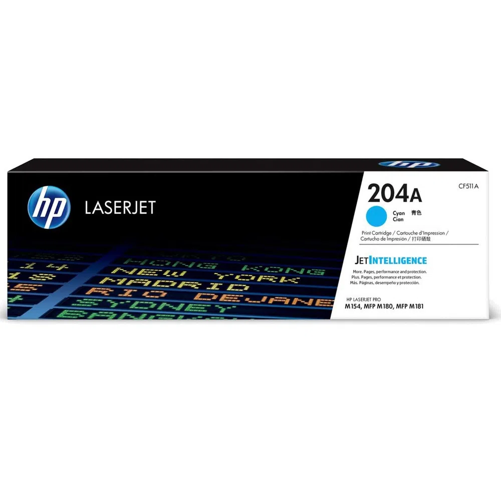Tóner HP CF511A (204A) Cyan 900 Pag Color LaserJet Pro MFP M180nw